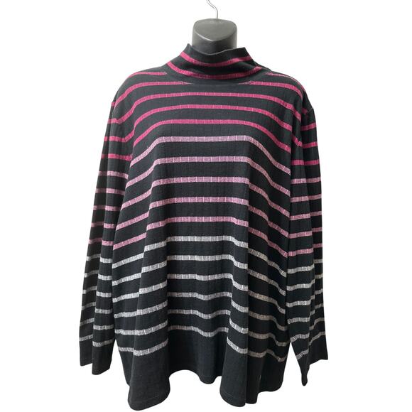 T by Talbots 3X Striped Plus Size Sweater - Picture 1 of 6